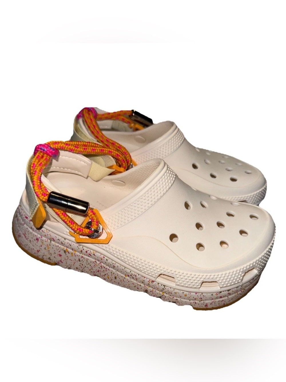 Crocs Hiker Xscape Festival Clog Chalk Orange Platform Chunky men’s 6 women’s 8
